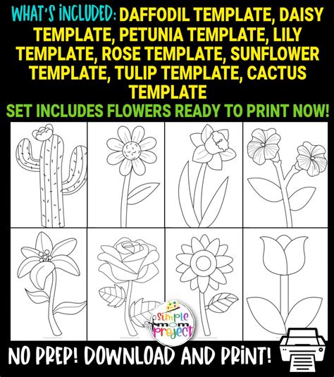 flower printable templates simple mom project store