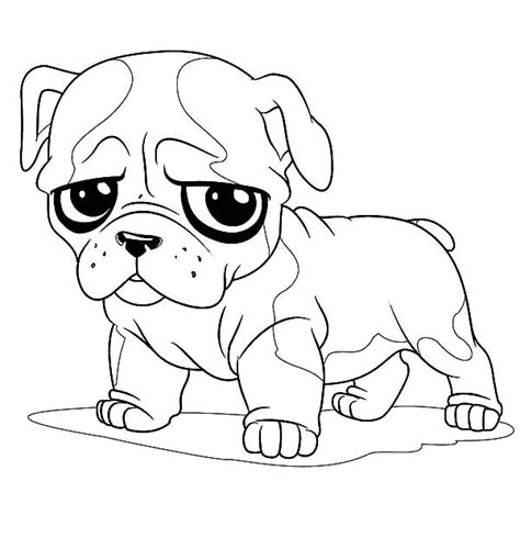 cute  bulldog coloring pages  place  color