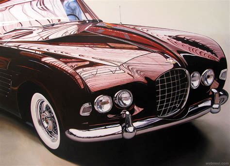 extraordinary hyper realistic car paintings  cheryl kelley