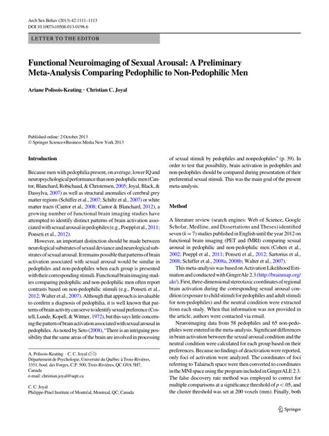 pdf functional neuroimaging of sexual arousal a