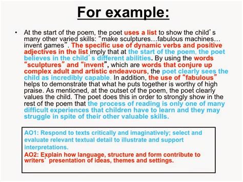 bs gcse english blog  unseen poetry question