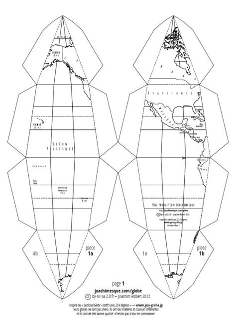 printable  paper globe template risakokodake