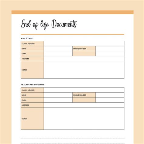 printable   life planner