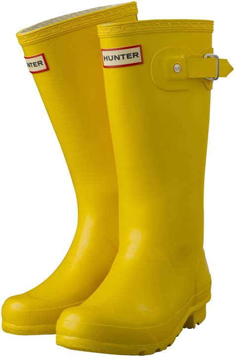 kids original hunter rain wellies wellington boots yellow assorted sizes unisex ebay