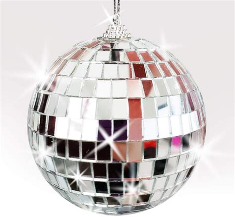 toysie   mirror disco ball silver disco ball  hanging string  parties birthdays