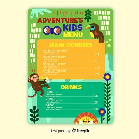 vector design  menu template  children restaurant