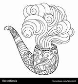 Coloring Smoking Pipe Book Abstract Vector Royalty sketch template
