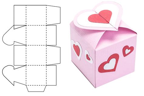 rubber stamping heart box template box template heart shape gifts