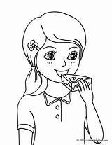 Eating Coloring Girl Pages Cake Birthday Party Drawing Color Designlooter Getdrawings Hellokids Luau Drink Food Sources 470px 6kb Print sketch template