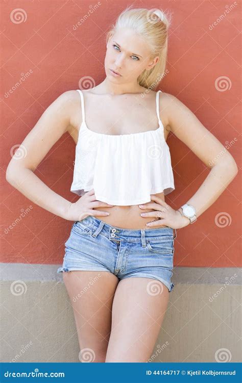 attractive teen model posing   sun stock image image