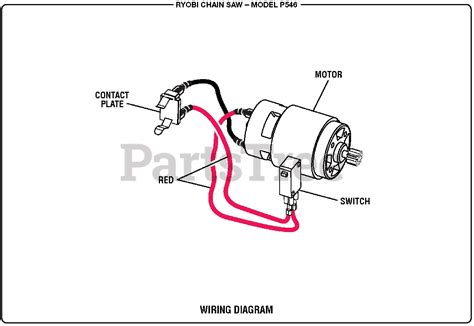 ryobi p   ryobi chainsaw  volt wiring diagram parts lookup  diagrams