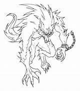 Mannari Lupi Werewolf sketch template