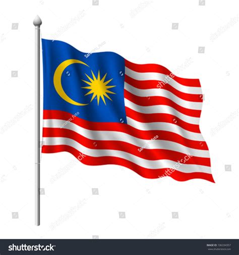 flag malaysia vector illustration stock vector 106334357