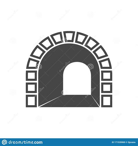 road  tunnel icon stock vector illustration  avenue