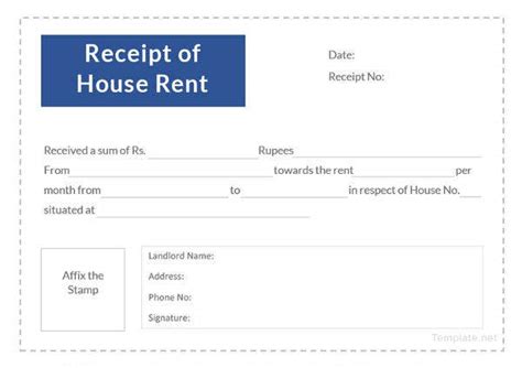 printable landlord rent receipt template printable templates
