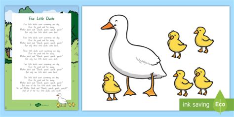 ducks story pack rhyme sheet  stick puppets