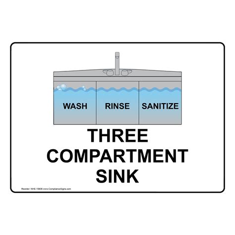 compartment sink procedure poster commercial cleaning warewashing
