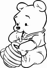 Pooh Winnie Coloring Pages Disney Baby Drawings Honey Whinnie Sketch Cartoon Cute Hunny Drawing Bear Rocks Bebe Tattoos Pot Sheets sketch template
