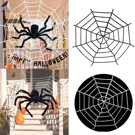 halloween  ft giant  spider web outdoor halloween decorations