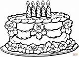 Cake Birthday Pages Colouring Coloring Printable Clipart Big sketch template