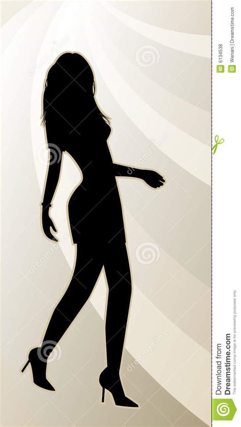 a female silhouette stock vector illustration of pose 6134538