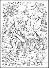 Mandalas Sirena Dibujos Dover Publications Mermaids Sereia Goodridge Adultos Livros sketch template