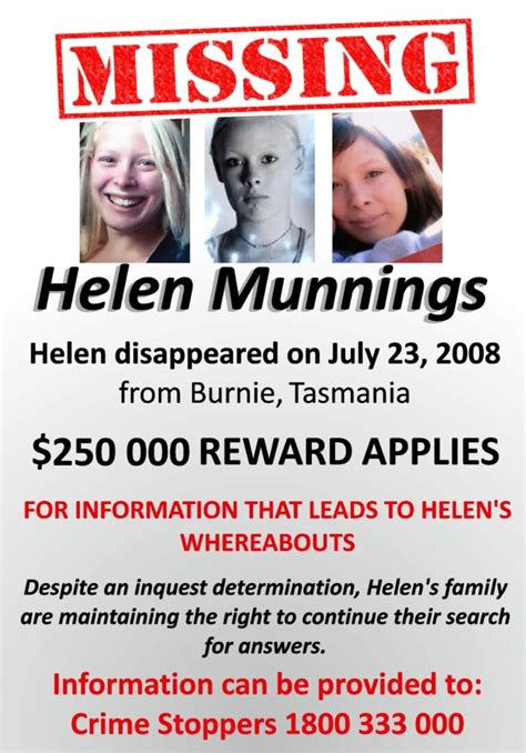 murder investigation   vanishing  helen munnings tasmania