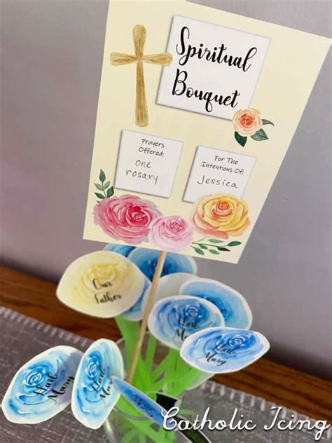 spiritual bouquet printable cards etsy