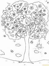 Coloring Spring Pages Tree Kids Outdoor Blossoming Colouring Children Activities Printable Trees Color Sheets Seasons Book Nice Nature Popular Visit sketch template