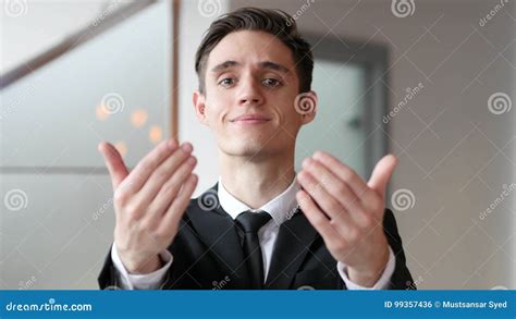 inviting gesture  businessman  office stock photo image  suit