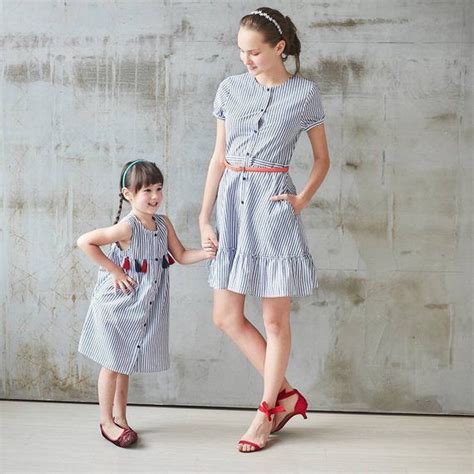 mommy n me blue and white stripe dress set of 2 mommy daughter