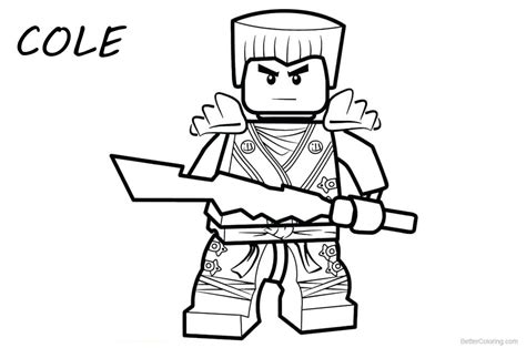 cole  lego ninjago coloring pages lineart  printable coloring