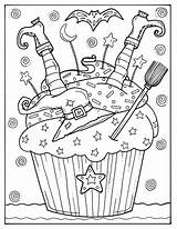 Halloween Pages Coloring Color Adult Cupcakes Digital Etsy Cupcake Coloriage Book Instant Spooky Imprimer Digi Stamp Witch Kids Sold Visiter sketch template