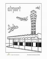 Airport Coloring Helpers Classroom sketch template