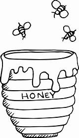 Honey Pot Jar Clipart Pages Coloring Pooh Winnie Bees Around Printable Drawing Clip عسل Bee Cliparts Sketch Container Honeypot Flying sketch template
