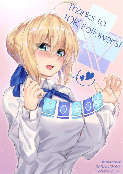 Safebooru 1girl Ahoge Alternate Breast Size Artoria Pendragon All