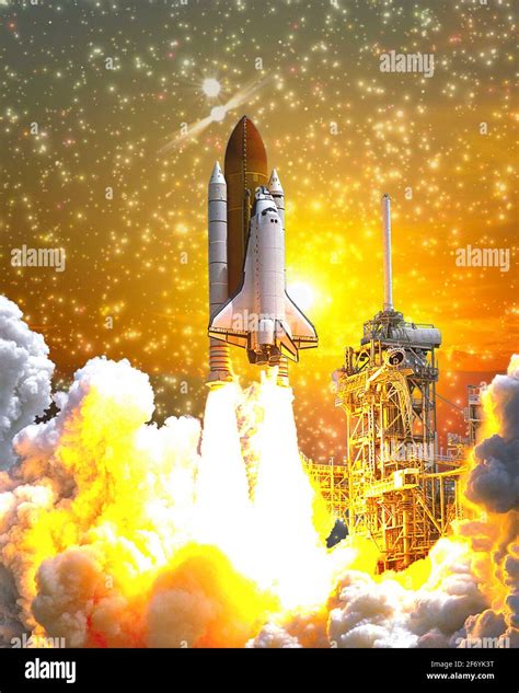 space rocket   launch shuttle elements   image furnished  nasa illustration