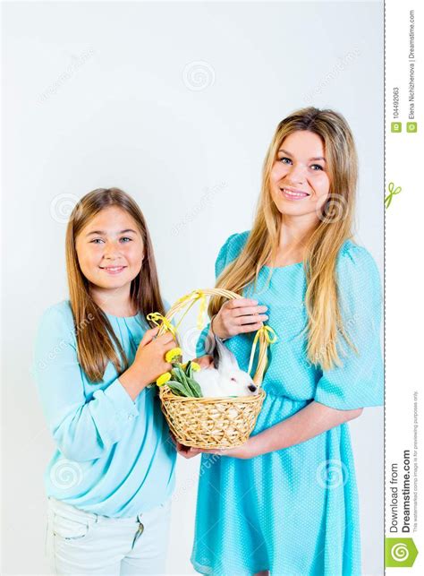 family celebrating easter stock image image  color