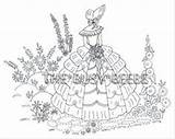 Embroidery Vintage Patterns Belle Southern Lady sketch template
