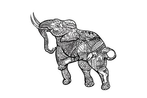 elephant  elegant pattern vector art design elephant drawing
