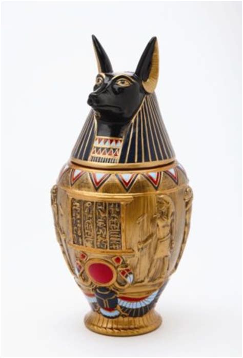 horus son duamutef canopic jar container ceramic figurine statue egyptian 8 h jars ceramics