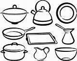 Utensils Coloring Cooking Pages Kitchen Drawing Tools Set Baking Utensil Printable Kids Kit Getdrawings Hand Cocina Clipart Colorear Para Construction sketch template