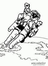 Astronaut Coloring Space Nasa Printable sketch template