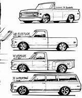 Chevy C10 1967 1976 Pickups Wagon sketch template