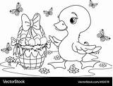 Easter Coloring Duckling Vector Royalty sketch template