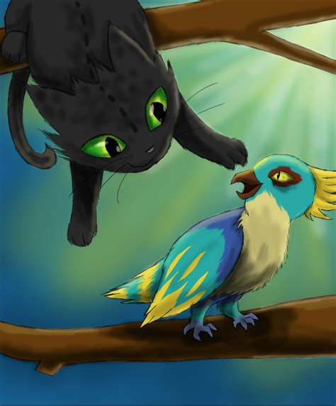 Toothless Cat And Stormfly Bird By Bowtiemysoul On Deviantart