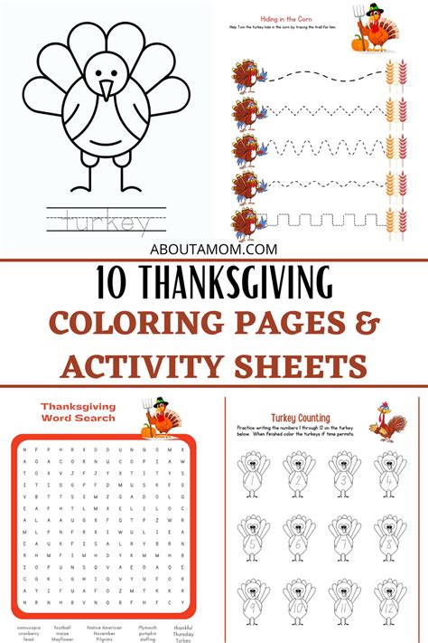 printable thanksgiving coloring page activity  toddlers