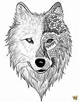 Loup Zen Monstre Adulte Lobos Zentangle Lobo Coloriages Ludinet Loups Adultes Chien Patrones Tigre Crayon sketch template