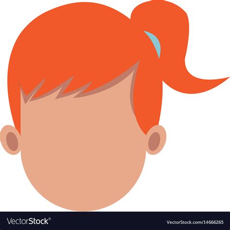cartoon woman head faceless hair style royalty  vector