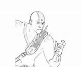 Kratos Coloring Mortal Quan Combat Getcolorings sketch template